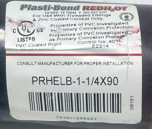 PLASTI-BOND PRHELB-1-1/4X90 1-1/4" 90-Degree PVC-Coated Conduit Elbow, NSNP
