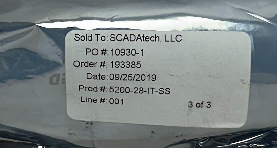 SIERRA MONITORING SMC 5200-28-IT-SS / 520028ITSS SENTRY SENSOR IR COMBUST NSFS