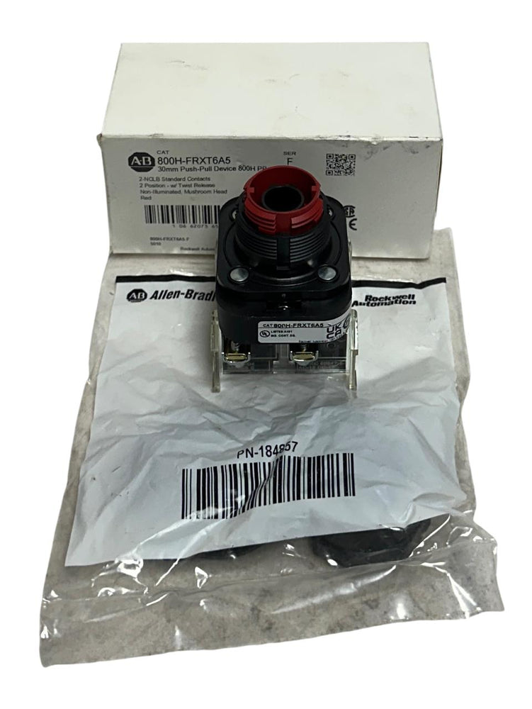 ALLEN BRADLEY 800H-FRXT6A5 /F 30mm PUSH-PULL DEVICE 800H PB 2-POS TWIST NSNP *