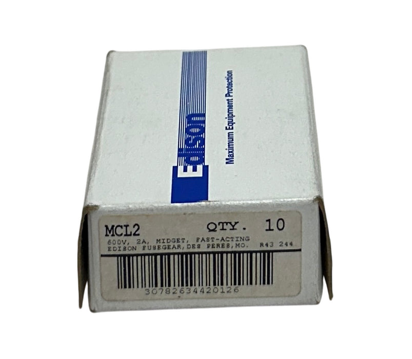 7 EATON EDISON FUSEGEAR MCL2 MIDGET FAST-ACTING FUSES 600V / 2A OEM NSMP