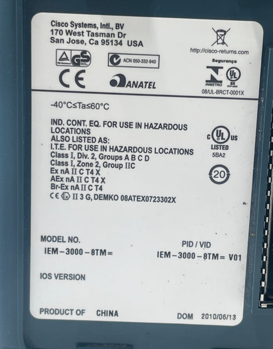 2 CISCO IEM-3000-8TM= 8-Port 10/100 Fast Ethernet Expansion Module - IE 3000 Ser