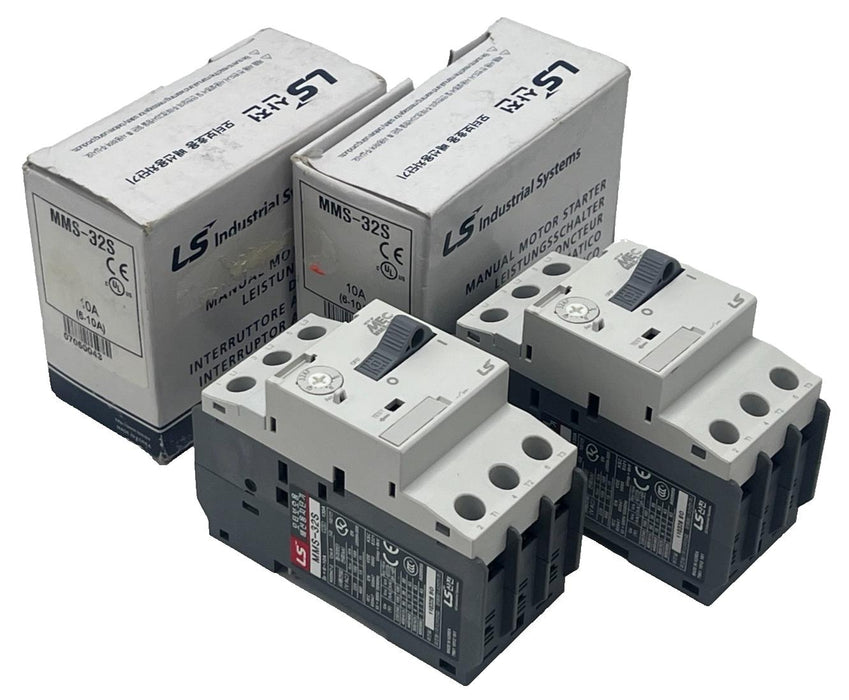 (2) LS Electric MMS-32S-10A Manual Motor Starter Protector 6A to 10A 3-Pole NSMP