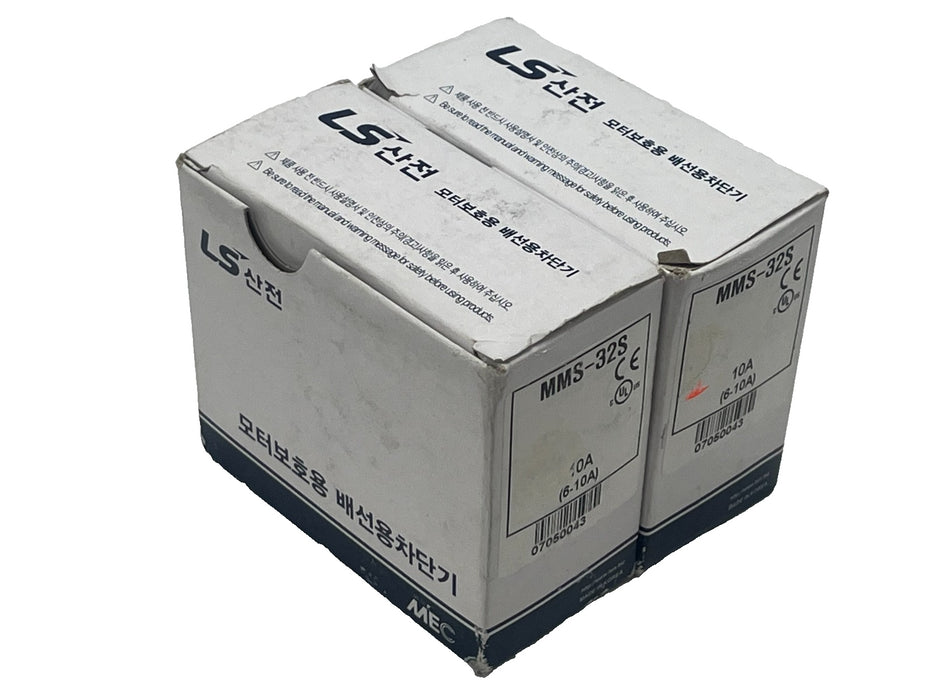 (2) LS Electric MMS-32S-10A Manual Motor Starter Protector 6A to 10A 3-Pole NSMP