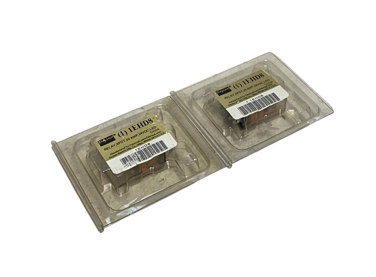 2 DAYTON 1EHD8 GENERAL PURPOSE ICE CUBE RELAYS PLUG-IN 20A 24VDC LED NSMP