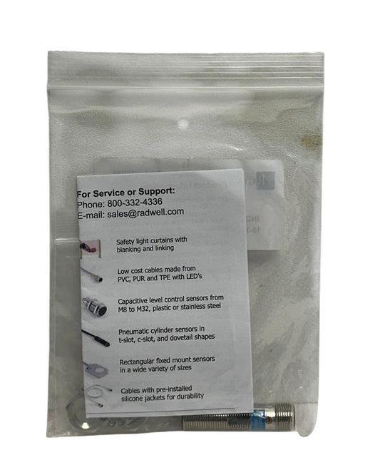 RADWELL RAD02324 INDUCTIVE PROXIMITY SENSOR OCN1-1204P-BRS4 SUB 10-30VDC NSMP