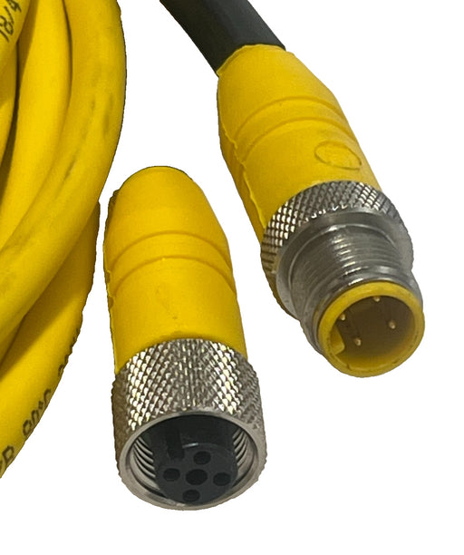 LUMBERG RST 4-RKT M12 Male Straight to Female Straight 4-Pin Cordset 1.75 meters