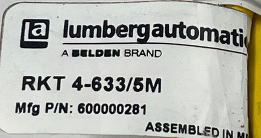 LUMBERG RKT 4-633/5M M12 Female Straight 4Pin Sensor Cable Cordset 5 Meters NSNP