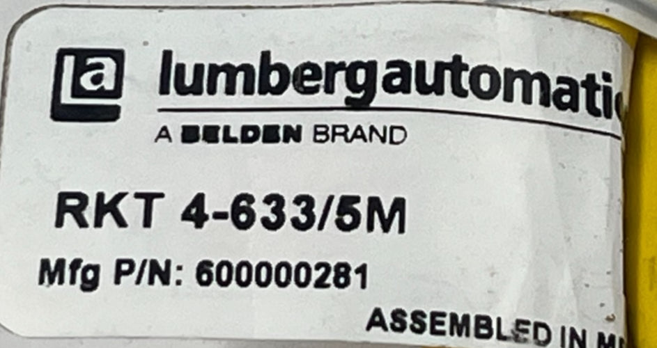 LUMBERG RKT 4-633/5M M12 Female Straight 4Pin Sensor Cable Cordset 5 Meters NSNP