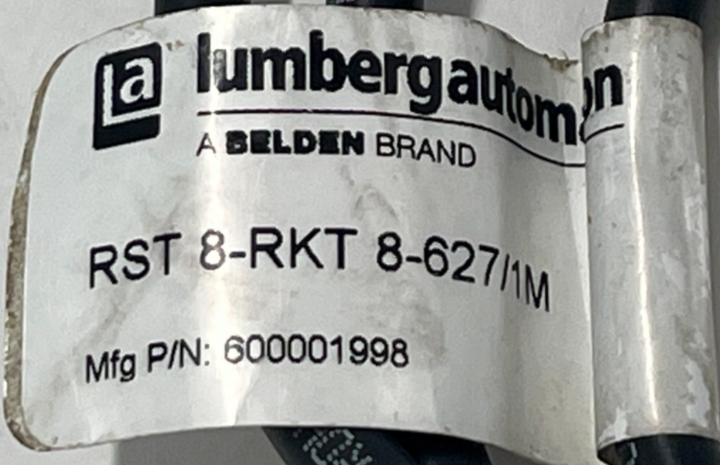 BELDEN 600001998 | LUMBERG Automation RST 8-RKT 8-Pin M12 Male Straight Cable 1M