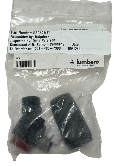 LOT OF 3 LUMBERG RSC 501/11 7/8" 5-Pin Male Field Attachable Power Connectors