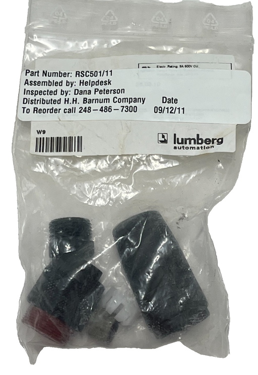 LOT OF 3 LUMBERG RSC 501/11 7/8" 5-Pin Male Field Attachable Power Connectors