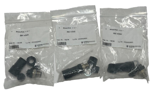 (3) Lumberg RSC 4/DUO M12 4-Pin Male Duo Connector Field Wireable IP67 600005193