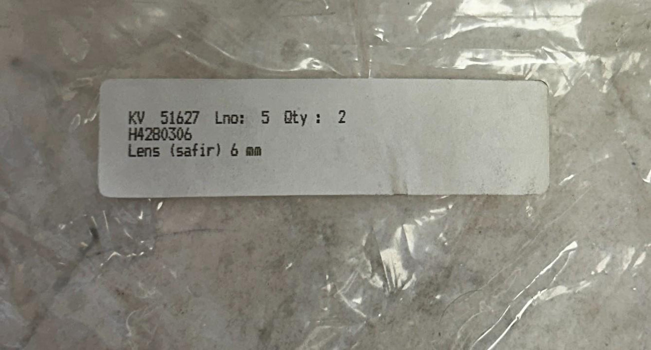 2 NELES AUTOMATION KV 51627 / H4280306 OEM LENS FOR COR 6mm NSFS
