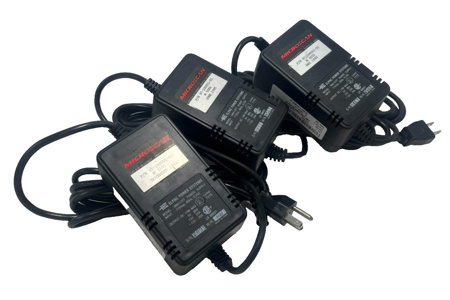 (3) Microscan 97-100001-01 Power Supply 115V WM113TT 5-in Din MS-3000 MS-5000