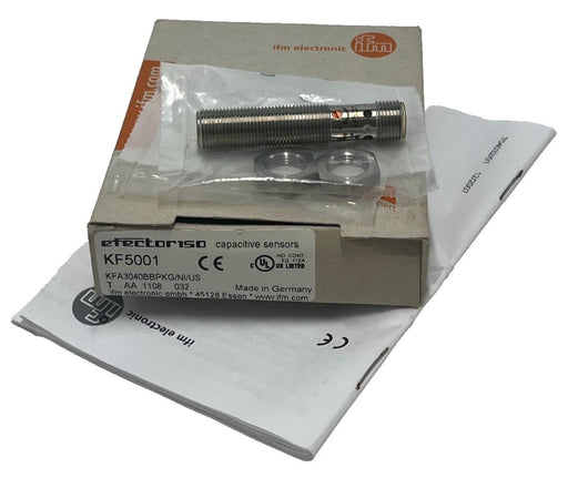 IFM KF5001 KFA3040BBPKG/NI/US Capacitive Sensor M12 4mm Range PNP NO 10-36VDC