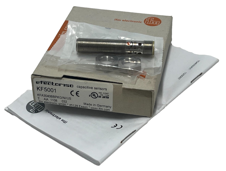 IFM KF5001 KFA3040BBPKG/NI/US Capacitive Sensor M12 4mm Range PNP NO 10-36VDC
