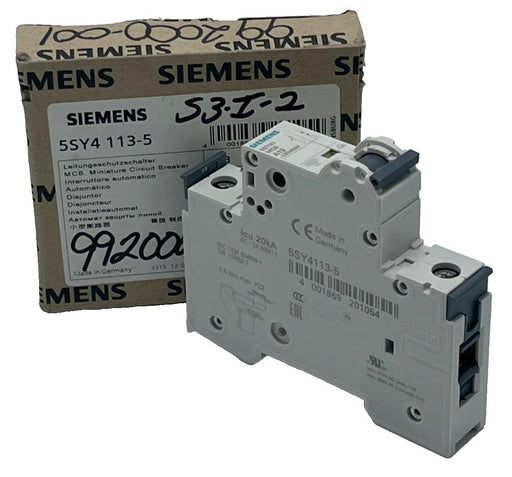 Siemens 5SY4 113-5 Miniature Circuit Breaker 13A 1P C-Curve 240/400V DIN Rail