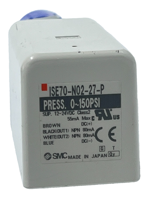 SMC ISE70-N02-27-P Digital Pressure Switch 0-1 MPa NPT 1/4 NPN Output 12-24VDC