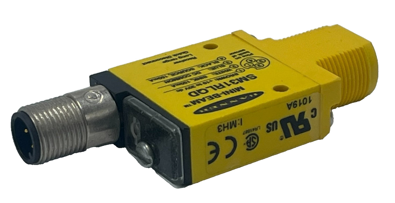 BANNER SM31RLQD MINI-BEAM PHOTOELECTRIC SENSOR Red LED RETROREFLECTIVE 4-Pin