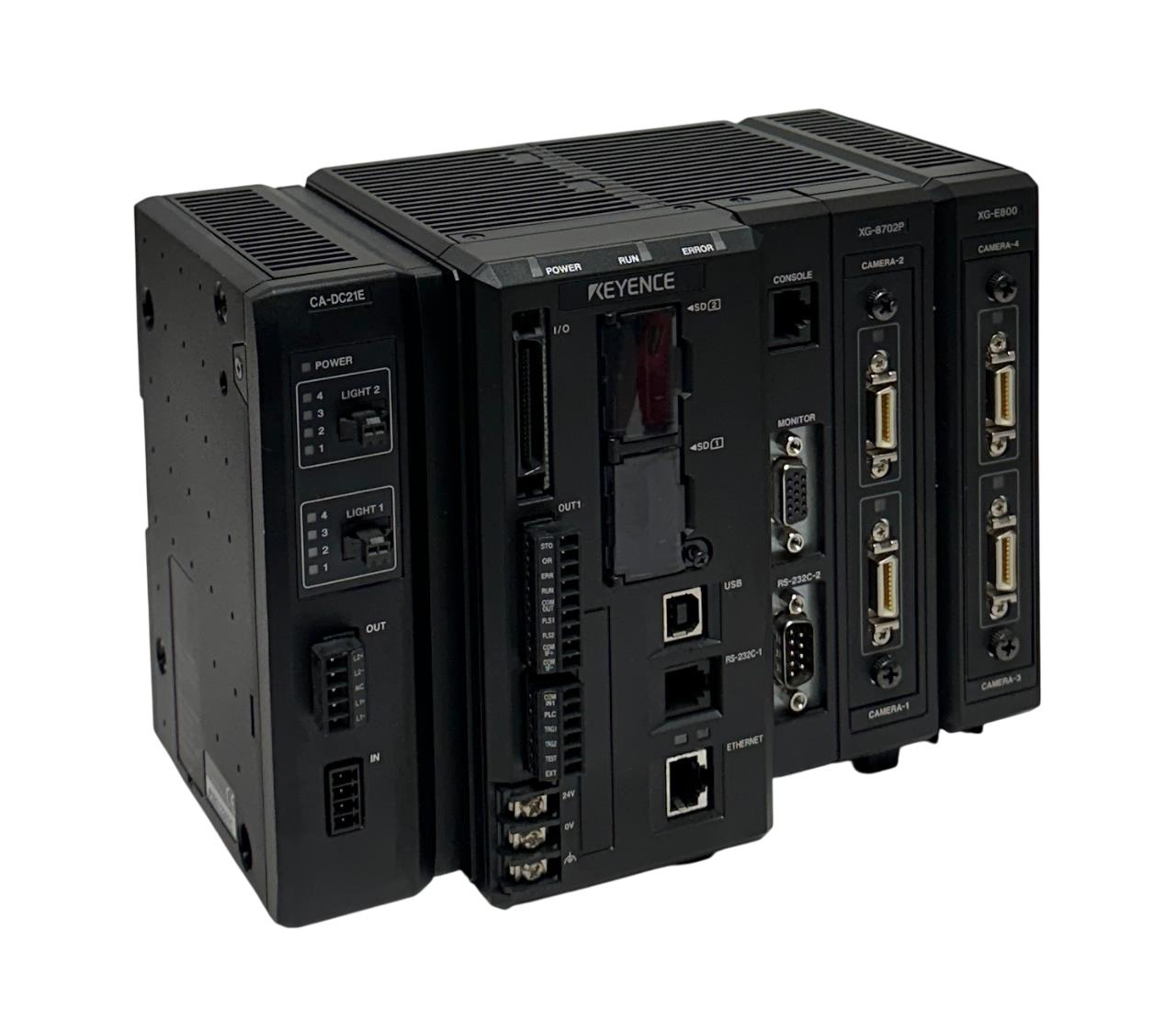 KEYENCE XG-8702P Multi-Camera Vision Controller CA-DC21E Light Unit XG-E800 Ext
