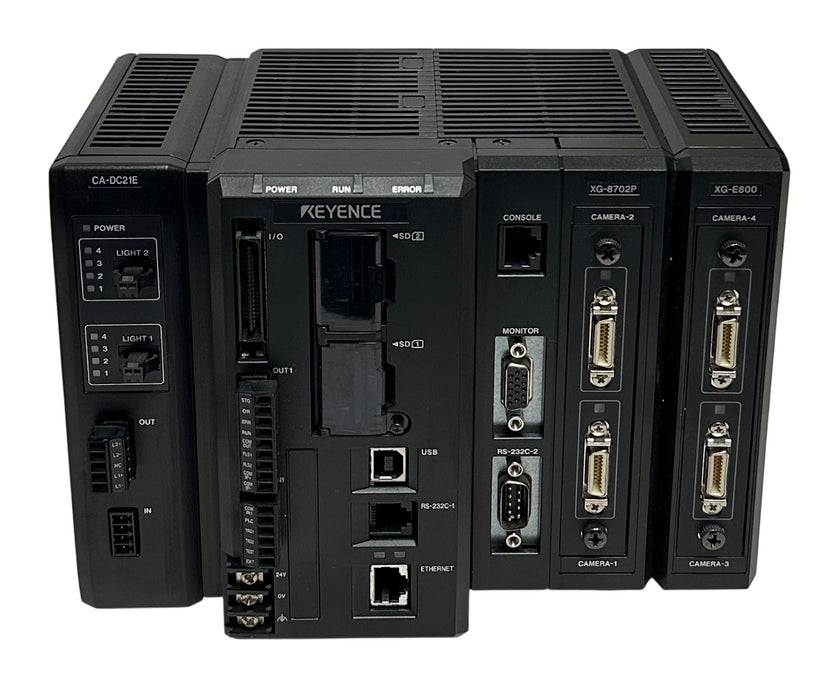 KEYENCE XG-8702P Multi-Camera Vision Controller CA-DC21E Light Unit XG-E800 Ext