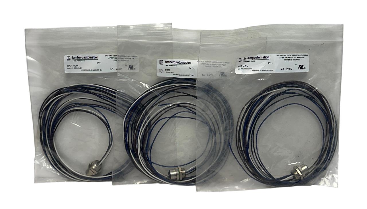 3 LUMBERG AUTOMATION RKF 4/2M / 600005421 Sensor / Actuator Cables 4-Pin NSMP