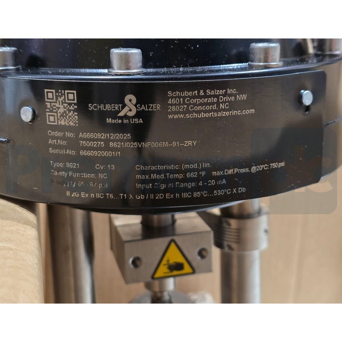 Schubert & Salzer 8621 GS3 Sliding Gate Valve 1" w/ 8049-2 Digital Positioner