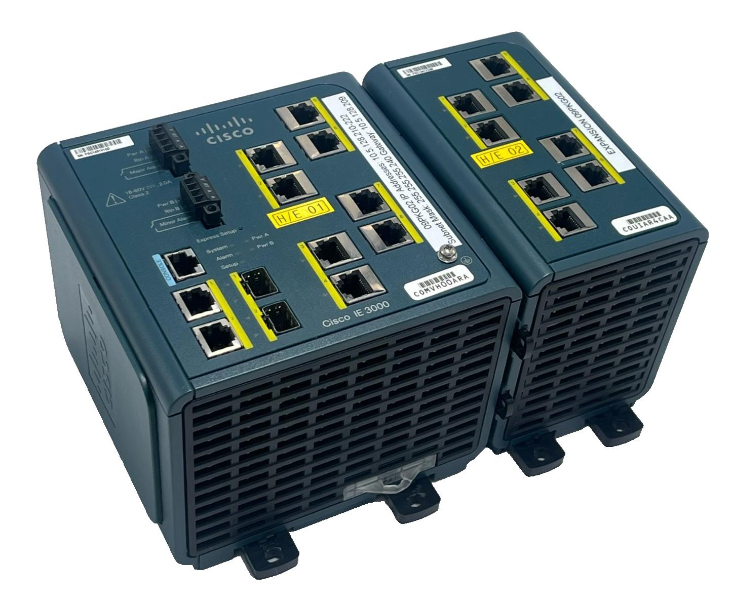 Cisco IE-3000-8TC Industrial Ethernet Switch w/ IEM-3000-8TM= 8-Port Expansion