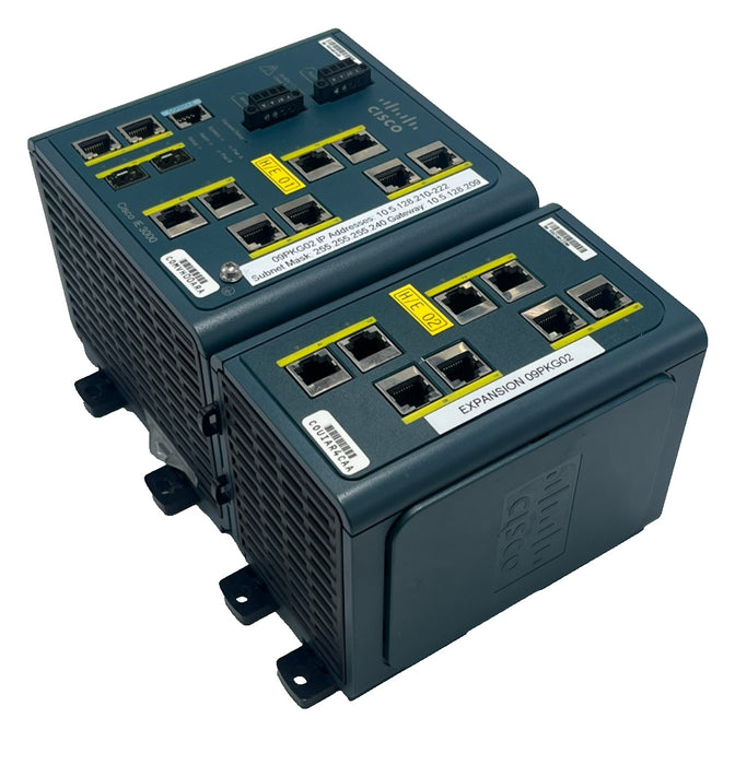 Cisco IE-3000-8TC Industrial Ethernet Switch w/ IEM-3000-8TM= 8-Port Expansion