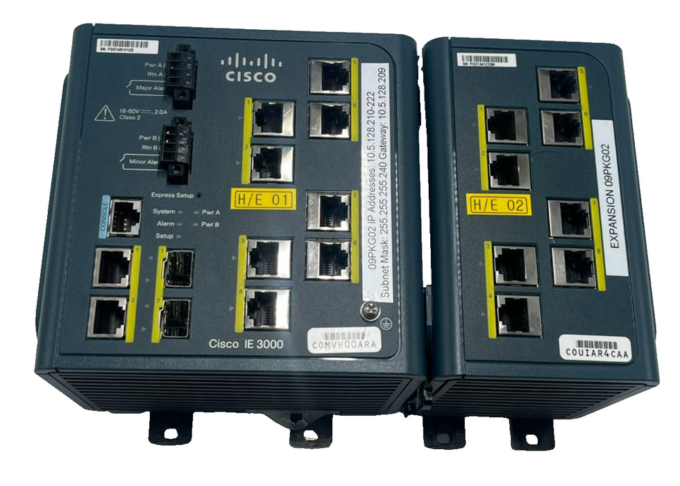 Cisco IE-3000-8TC Industrial Ethernet Switch w/ IEM-3000-8TM= 8-Port Expansion