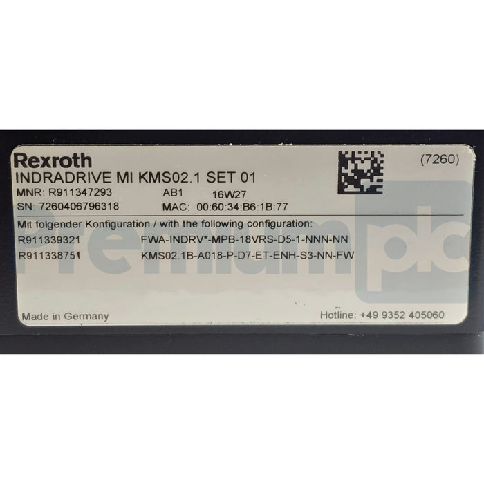 Bosch Rexroth R911347293 INDRADRIVE MI KMS02.1 Set 01 Servo Regulator USPI