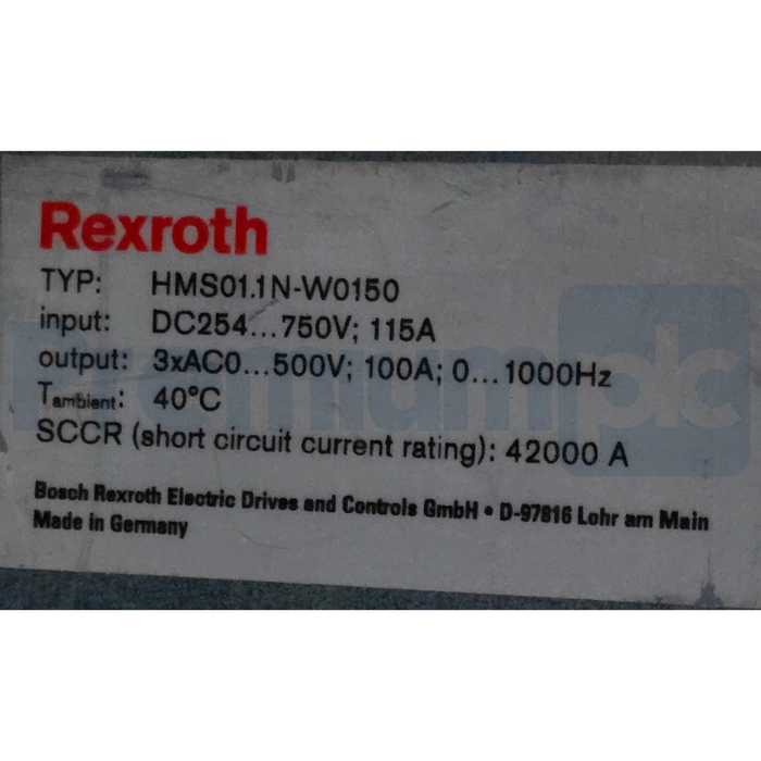 Rexroth HMS01.1N-W0150-A-07-NNNN | R911297164 IndraDrive Axis Inverter REPAIRED