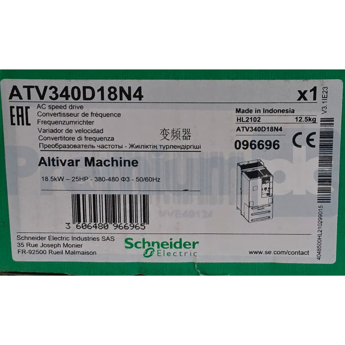 Schneider Electric ATV340D18N4 Altivar ATV340 AC Speed Drive 18kW/22kW 480V NSMP