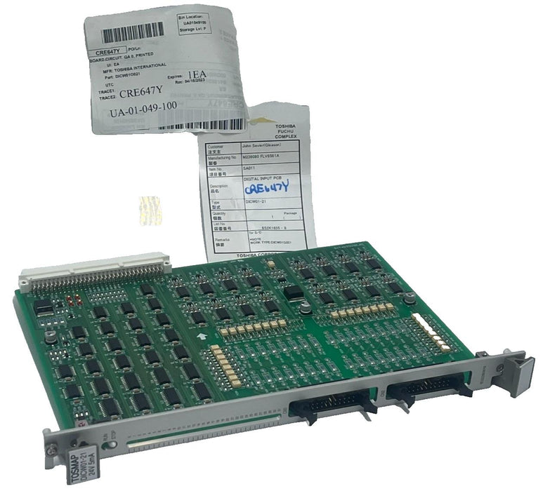 TOSHIBA DICW01-21 24VDC 5mA Digital Input PC Board PLC I/O Module DICW01G021