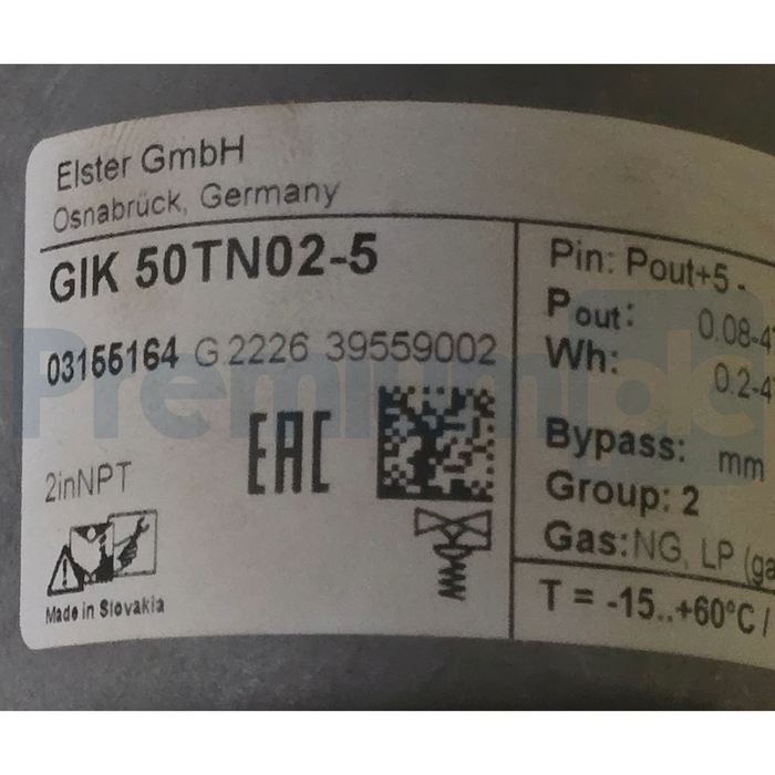Kromschroder GIK 50TN02-5 | 03155164 Air/Gas Ratio Control Regulator 2" NPT NSNP