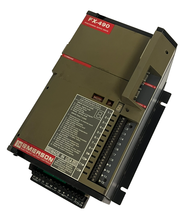 EMERSON FX-490 Servo Drive w/ PCM-11 Motion Controller 240V 9A FX490 PCM11