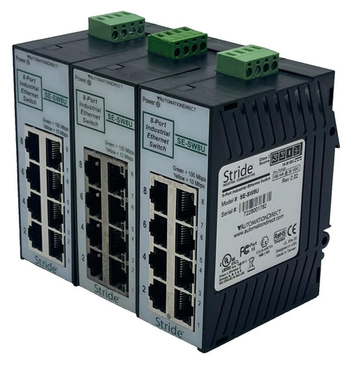 LOT OF 3 Automation Direct Stride SE-SW8U 8-Port Industrial Ethernet Switch