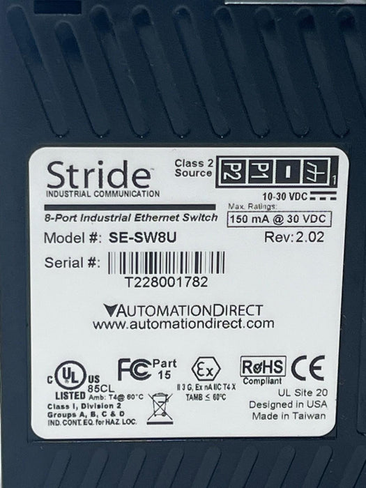 LOT OF 3 Automation Direct Stride SE-SW8U 8-Port Industrial Ethernet Switch