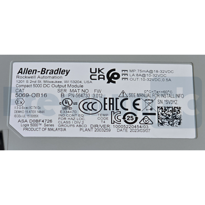 Allen Bradley 5069-OB16 /B CompactLogix 5000 16-Ch 24V DC Output Module NSNP