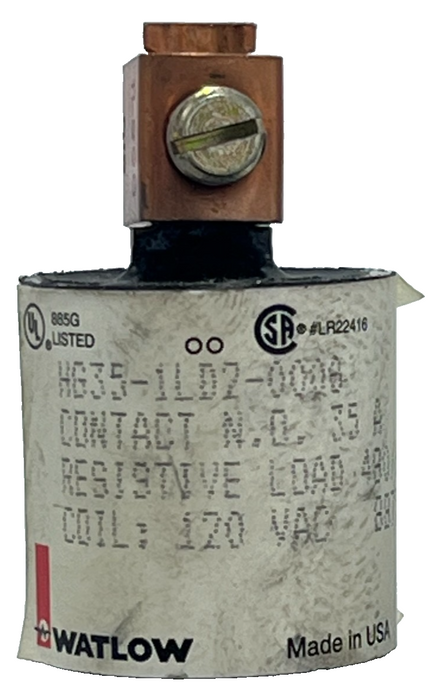 WATLOW HG35-1LD2-0000 Mercury Displacement Relay 35A 480VAC 120V Coil, NSNP