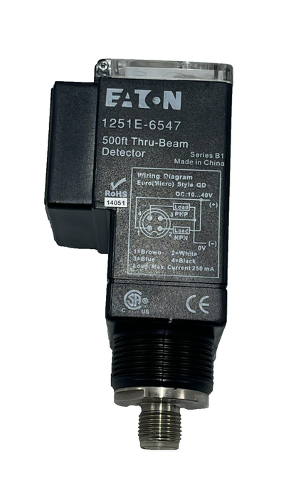 EATON 1251E-6547 Ser. B1 Thru-Beam Detector 500ft Range 10-30VDC M12 QD, NSNP