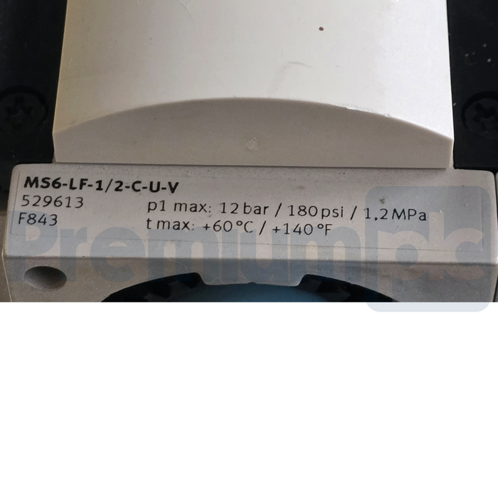 Festo SFAM-62-5000L-M-2SV-M12 | 564940 Flow Sensor w/MS6-FRM-1/2 Filter & 529853