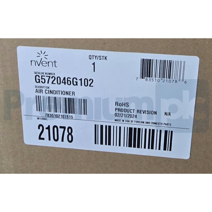 nVent Hoffman G572046G102 | 21078 SpectraCool G57 20000BTU 460V AC Unit NSMP