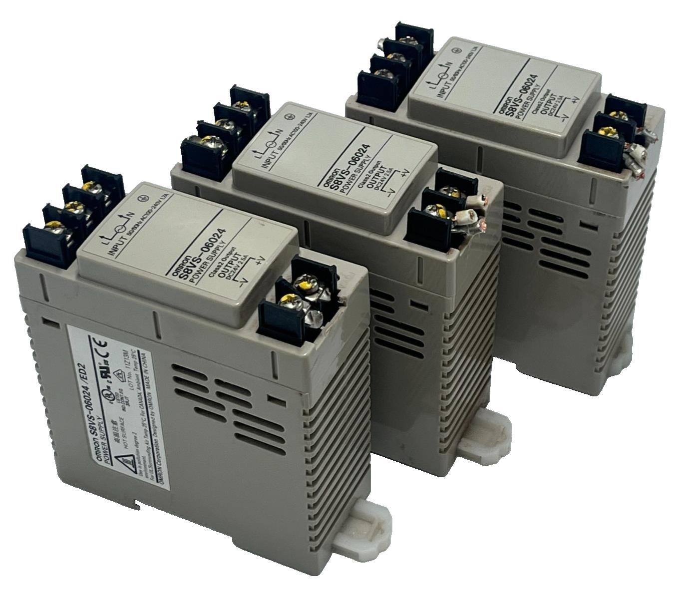 Lot of 3: Omron S8VS-06024/ED2 Switch Mode Power Supply 24VDC 2.5A 60W
