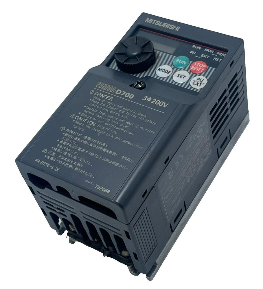 Mitsubishi FR-D720-0.2K Freqrol D700 Inverter 0.2kW 3-Phase 200V VFD
