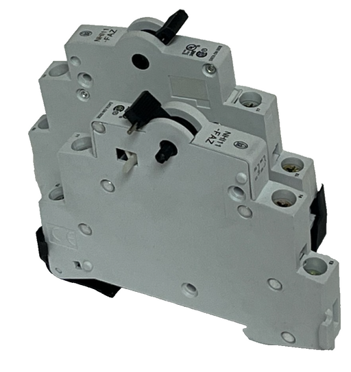 Lot of 2 Moeller HI11-FAZ Auxiliary Contact Blocks | Side Mount | 1NO/1NC
