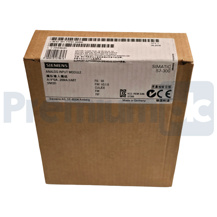 Siemens 6ES7331-7TF01-0AB0 SIMATIC S7-300 Analog Input Module SM331 HART NSFS