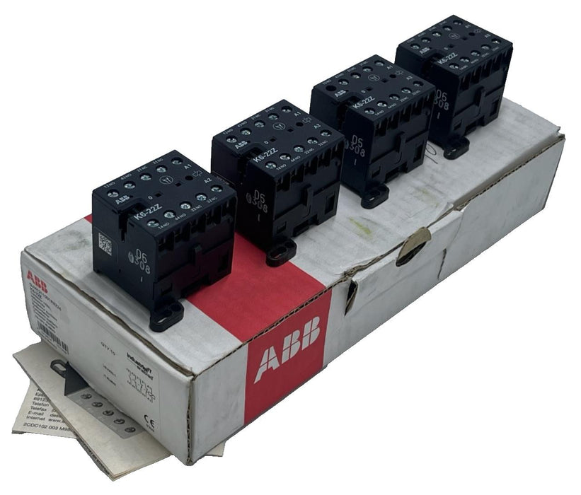 Lot of 4 ABB K6-22Z Mini Contactor Relays GJH1211001R8224 110V-127V AC | 2NO+2NC