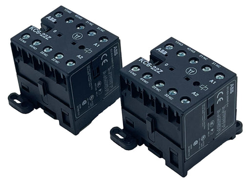Lot of 2 ABB KC6-22Z Mini Contactor Relays | 24V DC | 2NO + 2NC | GJH1213001R022