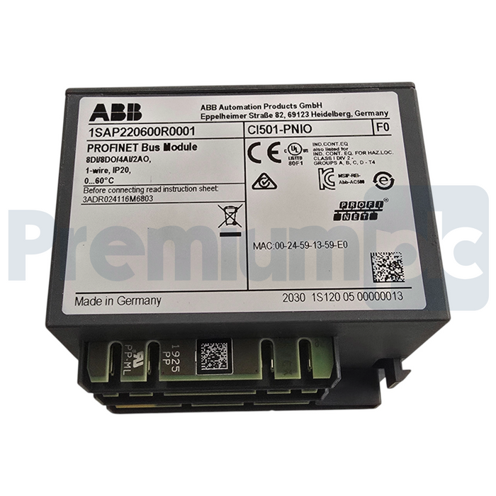 ABB CI501-PNIO | 1SAP220600R0001 AC500/S500 PROFINET Bus Module 8DI/8DO/4AI/2AO
